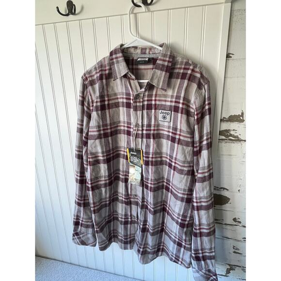 Men's Jeep Brand plaid button down shirt size Large NWT - Picture 2 of 4